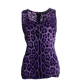 Dolce & Gabbana, sleeveless leopard printed top