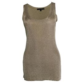 Gucci, top sans manches en lurex doré