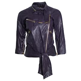 Gucci, Purple leather biker jacket