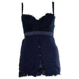 Ermanno Scervino, Top de lencería azul con lana