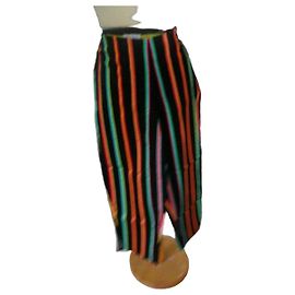 Autre Marque Pantalón 7/8 Saint-Clair Paris Cintura Alta Negro Naranja Turquesa