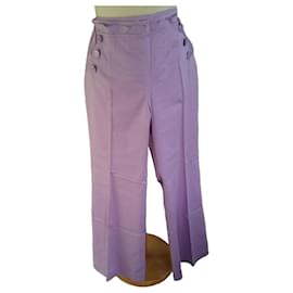 Autre Marque Pantalones Bridge Chiara D'este Malva Algodón Talla 40