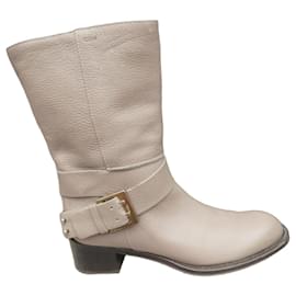 Botines Chloé de piel beige
