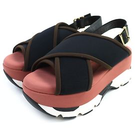 Sandali platform in pelle con cinturini incrociati Marni