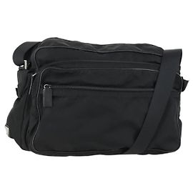 Borsa a Spalla PRADA Nylon Nero Argento Autentica ka1156