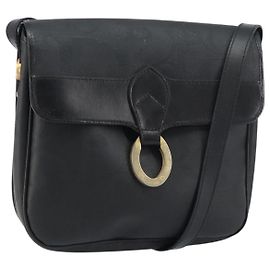 Borsa a spalla in tela Trotter Christian Dior PVC nera e oro Auth ka1186