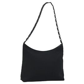 Borsa a Spalla Vala in Nylon Nero Salvatore Ferragamo Auth 160693