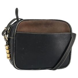 Borsa a Spalla LOEWE in Pelle Nera Oro Auth 160679