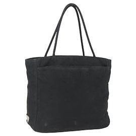 PRADA Borsa a mano in nylon nero argento Auth ar13894