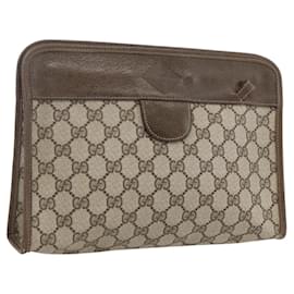GUCCI GG Supreme Clutch Bag PVC Beige 67 039 5465 Auth 158505 - Gucci