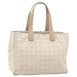 CHANEL Nuova Borsa Tote da Viaggio Nylon Beige Oro CC Auth 158686