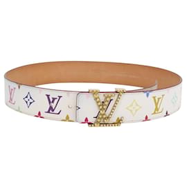 LOUIS VUITTON Cintura Multicolore LV Iniziali Stampate Studs M6909 Auth 159470V