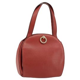 Céline Borsa a mano CELINE in pelle rossa e oro Auth bs32099