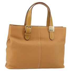 Autre Marque Borsa Tote in Pelle Beige Oro Burberrys Auth 160726