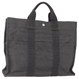 Hermès HERMES Borsa a Mano Her LineMM in Tela Grigia Argento Autentica 157426
