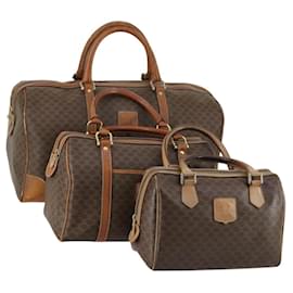 CELINE Macadam Canvas Tasche PVC 3 Set Braun Auth mr1693 - Céline