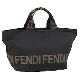 FENDI Handtasche aus schwarzem Nylon mit Silber authentisch 160704 - Fendi
