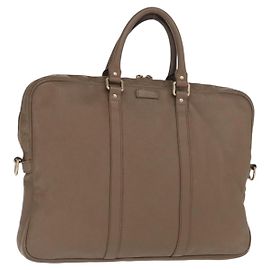 Bolsa de mão em couro GG Canvas Guccissima Gucci marrom dourado 208463 Auth ka1141