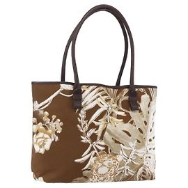 Borsa Tote Salvatore Ferragamo in tela marrone oro Auth am10161
