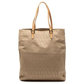 Tote en toile Zucchino marron Fendi