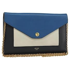 Celine Umschlagbörse mit Kette aus Leder mittel - Céline