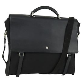 Borsa da lavoro Gianni Versace in nylon e pelle 2 in 1 nera e argento autentica bs31565