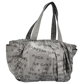 CHANEL Borsa Tote Illimitata Nylon Argento CC Auth bs31915