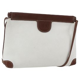 Bolso de Hombro GG Supreme de Cuero Blanco y Plata de GUCCI 87 007 5553 Auth bs31885