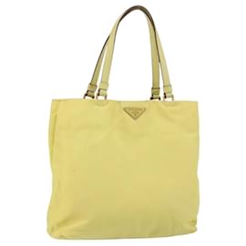 PRADA Borsa a mano in nylon giallo oro Auth BA9158