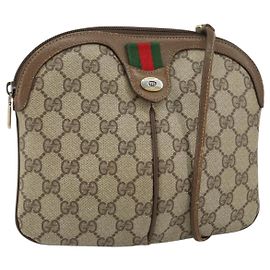 Borsa Sherry Line GG Supreme Web di GUCCI in PVC beige e oro 904 02 047 Auth 158689