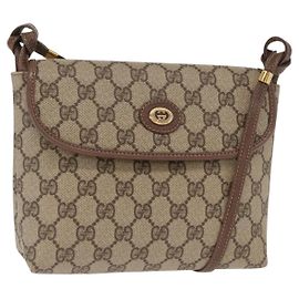 Gucci Sac à bandoulière GG Supreme en PVC beige et or 007 115 6087 Auth ka1027