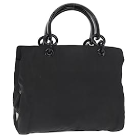 PRADA Borsa a mano in nylon nero argento Auth ka1143