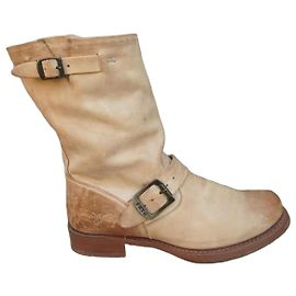 Frye Véronica Short Leder Stiefeletten Beige