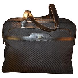 Borsa a mano Emilio Pucci in pelle e tela nera