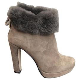 Stivaletti Max Mara Beige in Camoscio