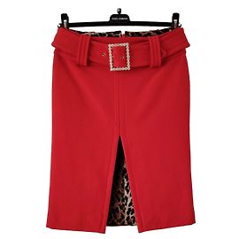 Dolce & Gabbana FALDA MIDI DOLCE&GABBANA EN CREP DE LANA CON ABERTURA CENTRAL.