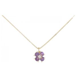Autre Marque Au750 Amethyst Diamant Halskette