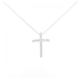 Autre Marque Collana a Croce con Diamanti Au750