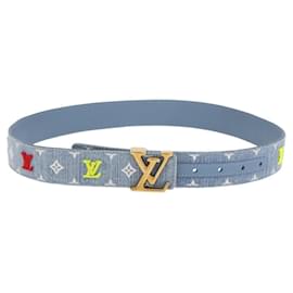 LOUIS VUITTON Ceinture en Denim Monogram Nouvelle Vague Bleue M0146 Auth 159446SM