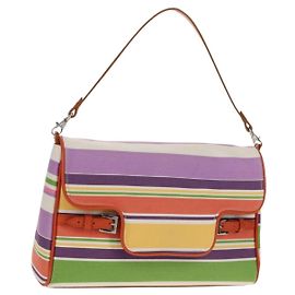 Borsa a Spalla Burberry in Tela Multicolore Argento Autentica 160873V