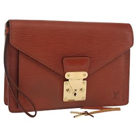 LOUIS VUITTON Borsa a Mano Dragonne Epi Serie Marrone M52618 LV Auth ka1017