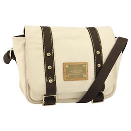 LOUIS VUITTON Antigua Buzzus PM Borsa a Spalla Beige Marrone M40042 LV Auth bs32016
