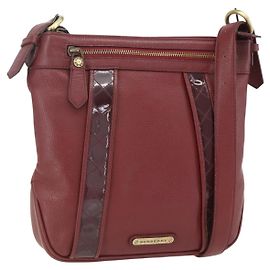 Borsa a Spalla in Pelle Rossa e Oro Auth bs31856 di BURBERRY