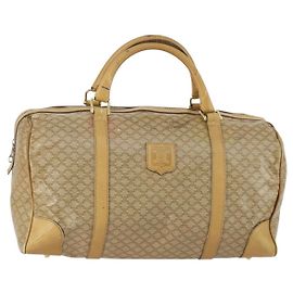 Céline Borsa Boston in tela Macadam CELINE PVC Beige Oro Auth 151574