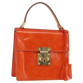 LOUIS VUITTON Borsa a Mano Spring Street Monogram Vernis Arancione M91025 Auth 158151