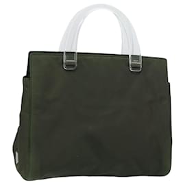 PRADA Borsa a mano in nylon khaki argento autentica bs31898