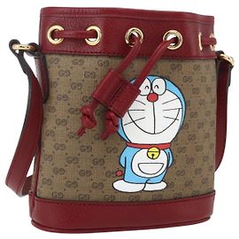 Gucci Micro GG Supreme Doraemon Schultertasche aus PVC Beige 647801 Auth 159307SAM