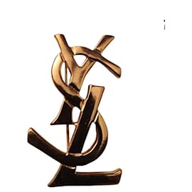 Broche Yves Saint Laurent Large YSL Dorée