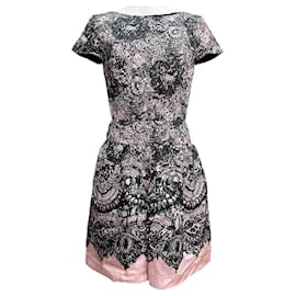 Abito in pizzo con stampa floreale Prada