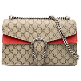 Gucci Beige Medium GG Supreme Dionysus Shoulder Bag